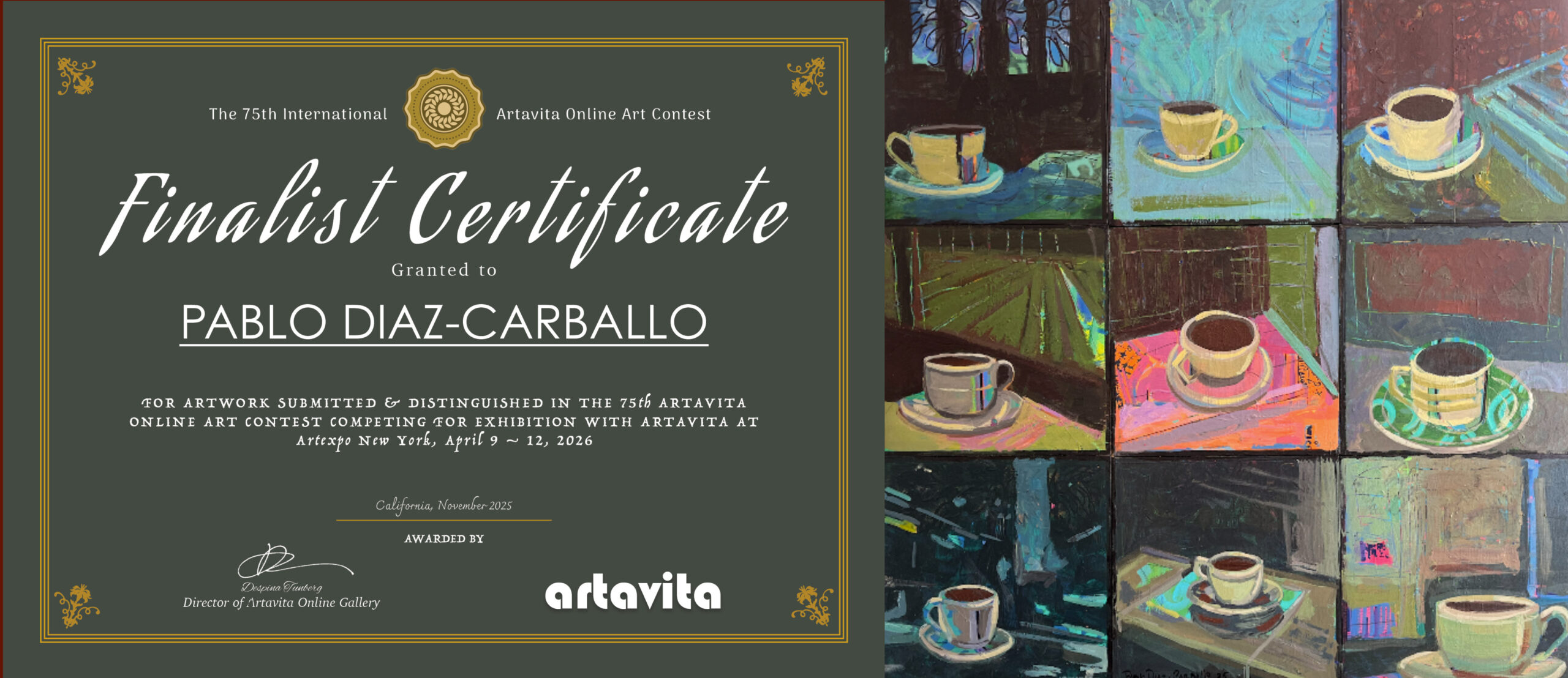 Artavita75_FinalistCertificate_Pablo Diaz-Carballo